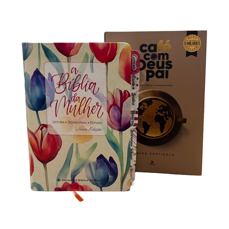 Kit biblia de estudo da Mulher  + Livro Café Com Deus pai 2025