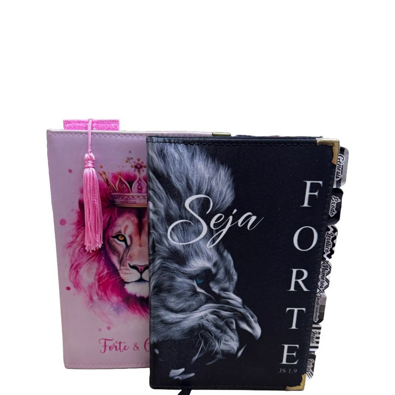 Kit Casal Leão Seja Forte ARC Abas