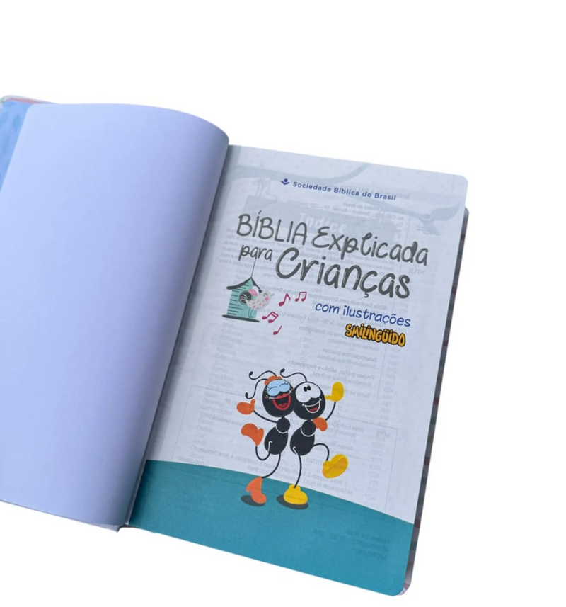Bíblia Infantil Explicativa para Crianças Com Ilustraçoes Smilinguido Rosa