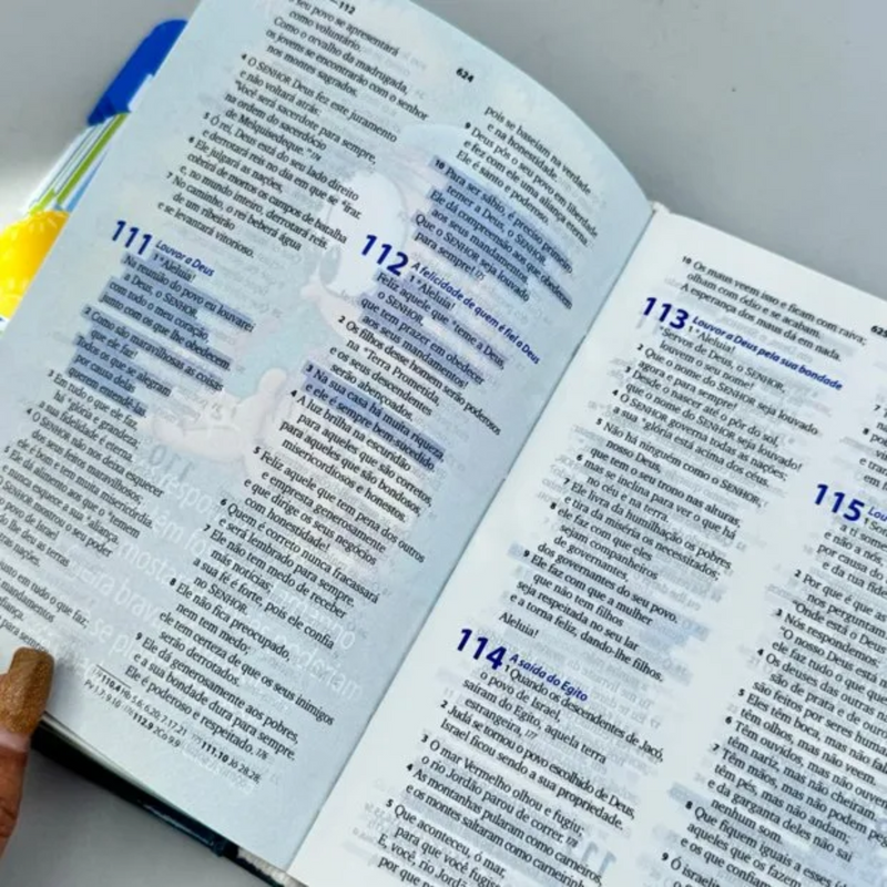Biblia Infantil Mig Meg Azul Com Abas Adesivas