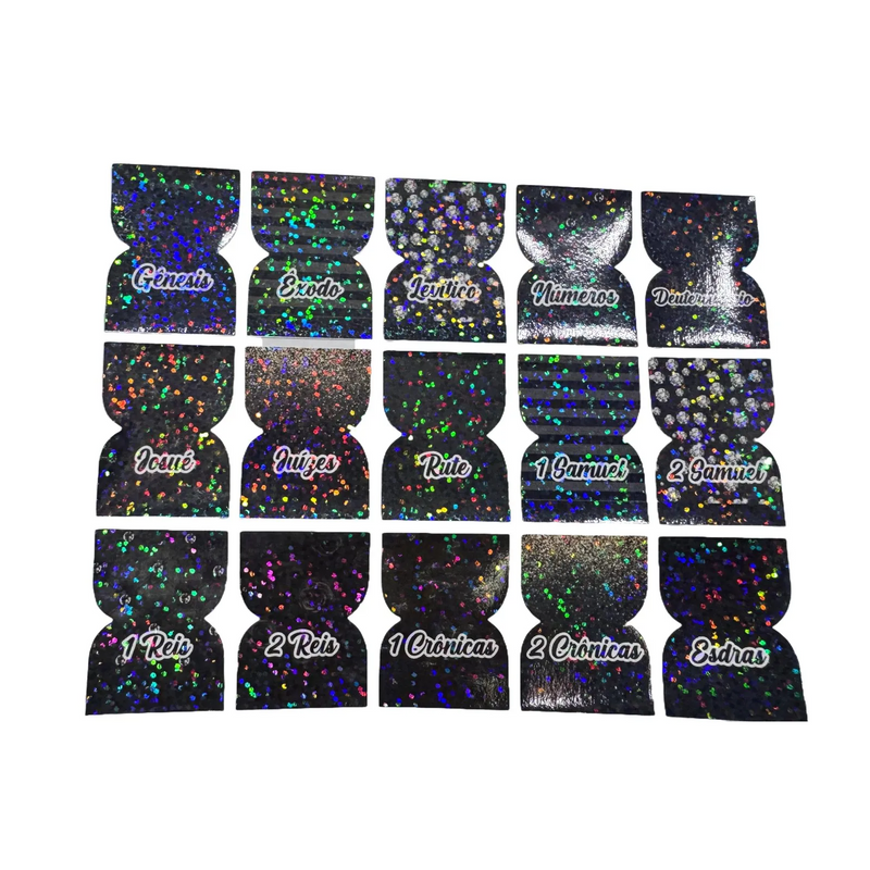 Cartela de Abas Adesivas Glitter