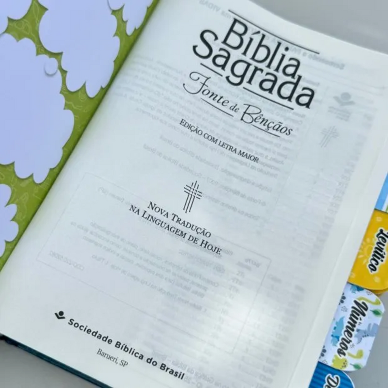 Biblia Infantil Mig Meg Azul Com Abas Adesivas