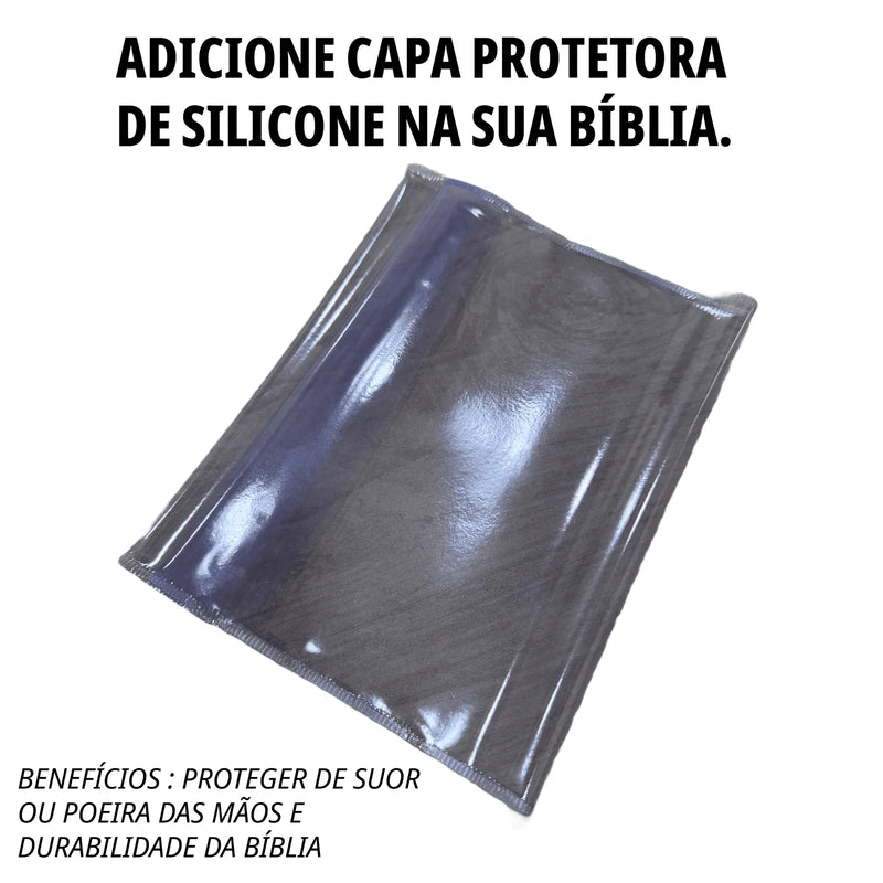 Bíblia Leao Seja Forte Arc Preto Com abas